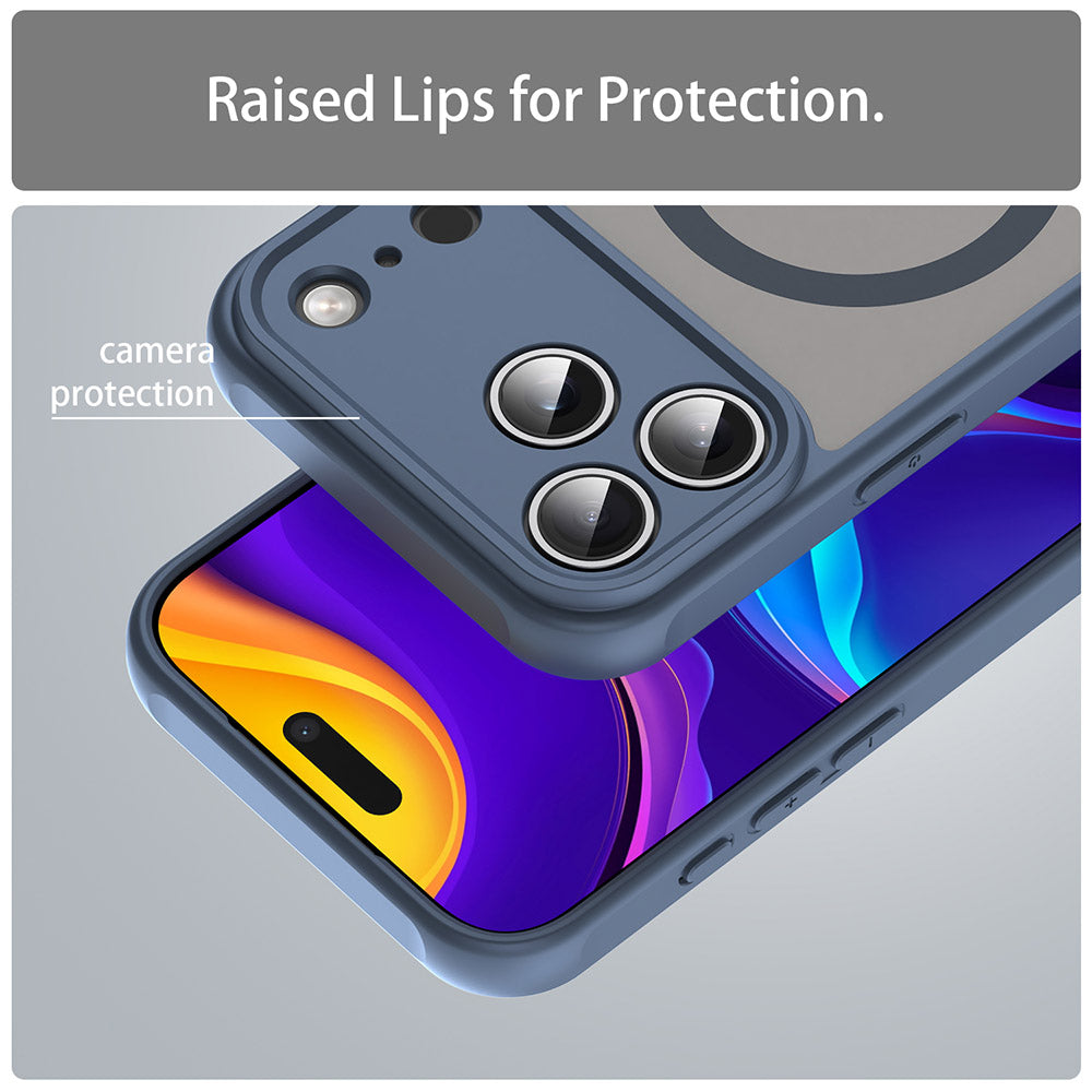 Ovitek MagSafe za Apple iPhone 17 Pro, Techsuit, HaloFrost II, Temno modra