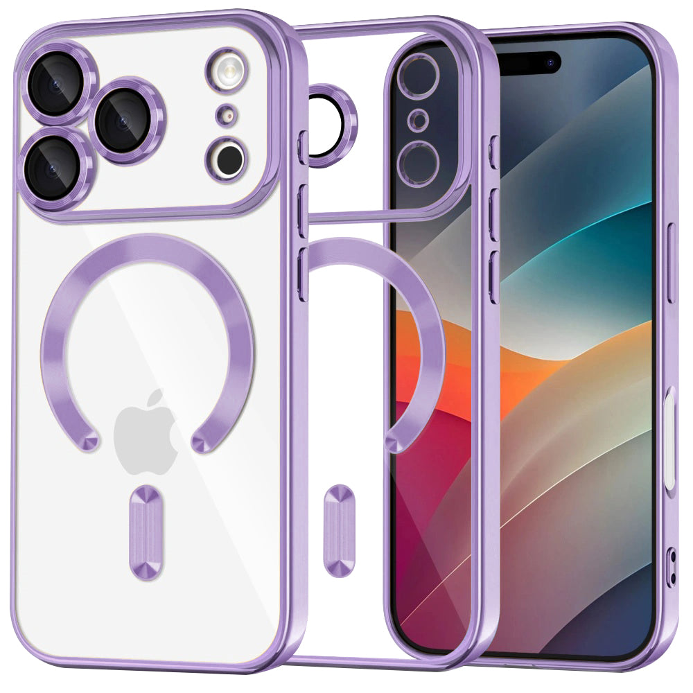 Ovitek MagSafe za Apple iPhone 17 Pro, Techsuit, Luxury Crystal, Svetlo Vijolična