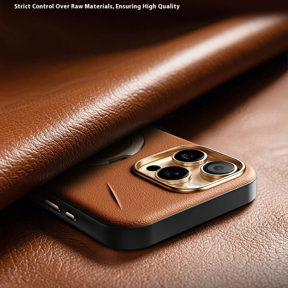 MagSafe ovitek za Apple iPhone 17 Pro, Torras, QPRO Leather, Rjava