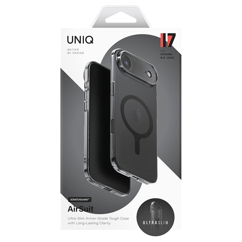 Ovitek MagSafe za Apple iPhone 17 Pro, UNIQ, AirSuit MagClick, Črn