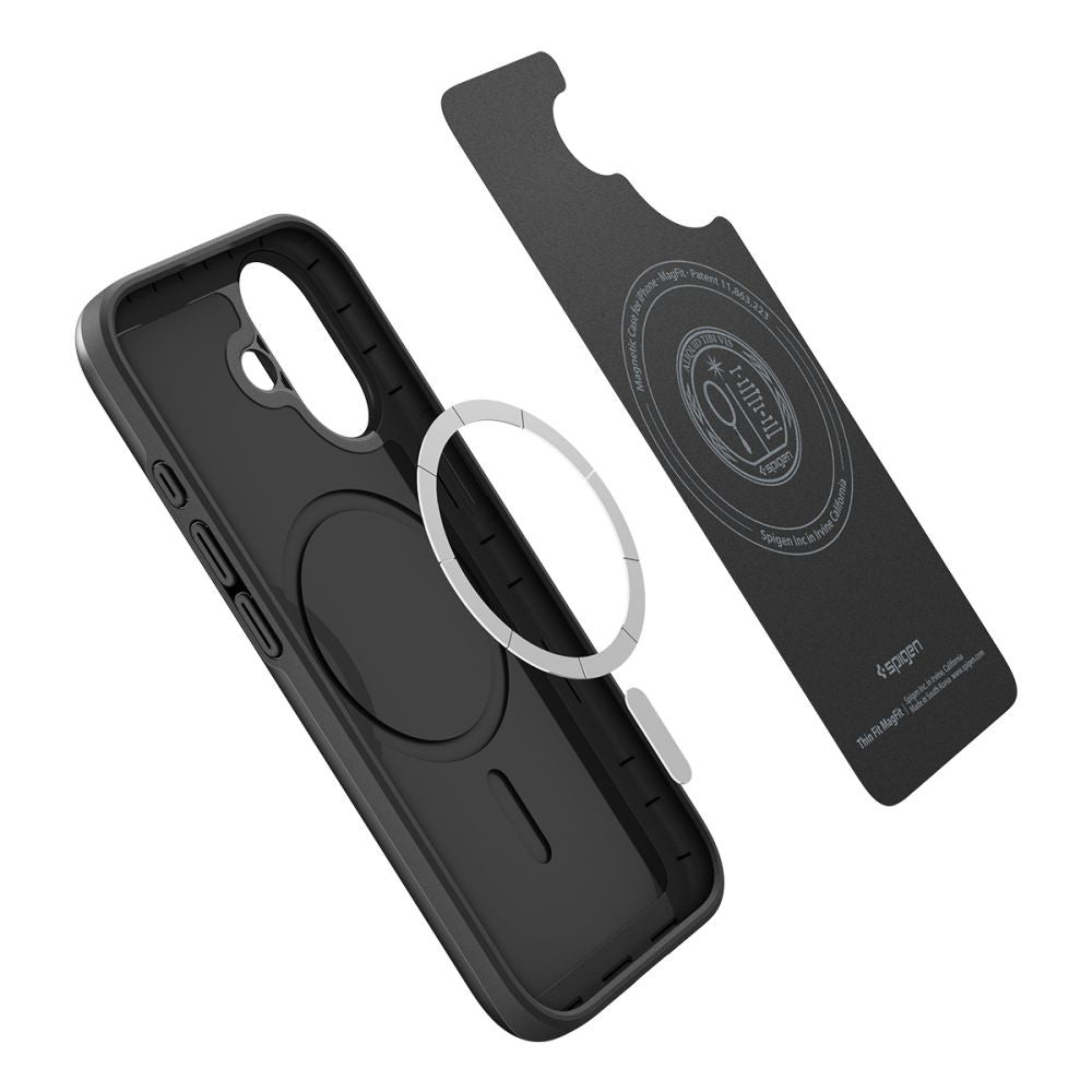 Ovitek MagSafe za Apple iPhone 17, Spigen, Thin Fit, Črn ACS10373