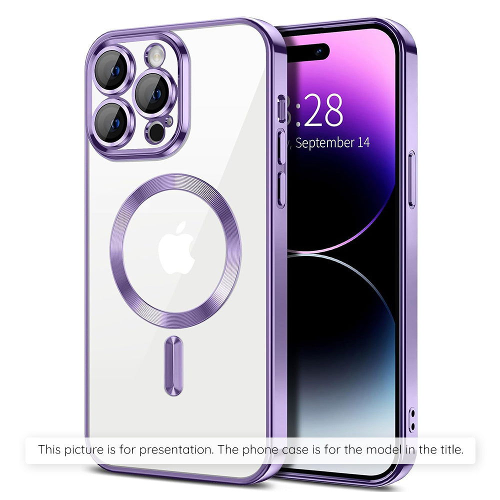 Ovitek MagSafe za Apple iPhone 17, Techsuit, Luxury Crystal, Svetlo Vijolična
