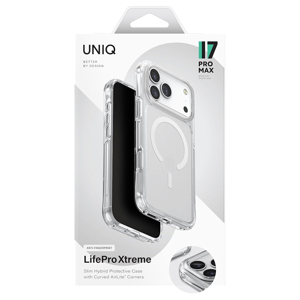 Ovitek MagSafe za Apple iPhone 17, UNIQ, LifePro Xtreme MagClick, Prozoren