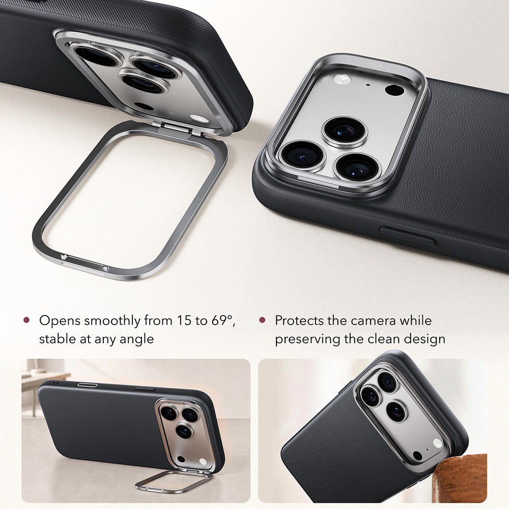 MagSafe ovitek za Apple iPhone 18 Pro / 17 Pro, ESR, Atelier z nosilcem, črn