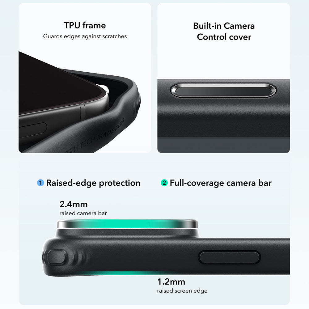MagSafe ovitek za Apple iPhone 18 Pro / 17 Pro, ESR, Classic Hybrid Kickstand, Črno prozoren
