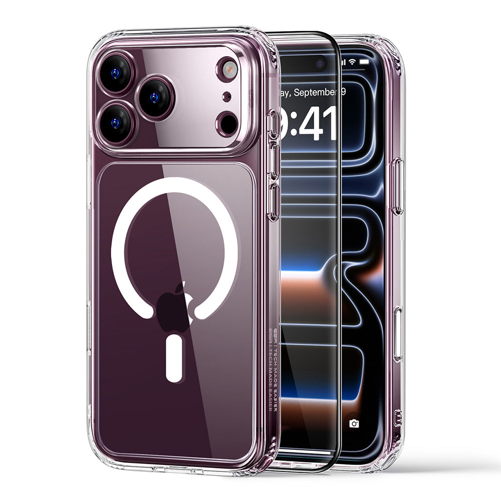 Ovitek MagSafe za Apple iPhone 18 Pro / 17 Pro, ESR, Classic Hybrid s zaščito zaslona, Prozoren