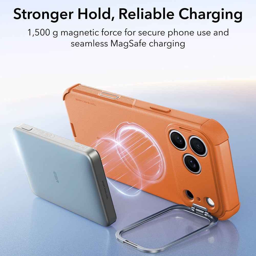 Ovitek MagSafe za Apple iPhone 18 Pro / 17 Pro, ESR, Cyber Armor Kickstand, oranžen