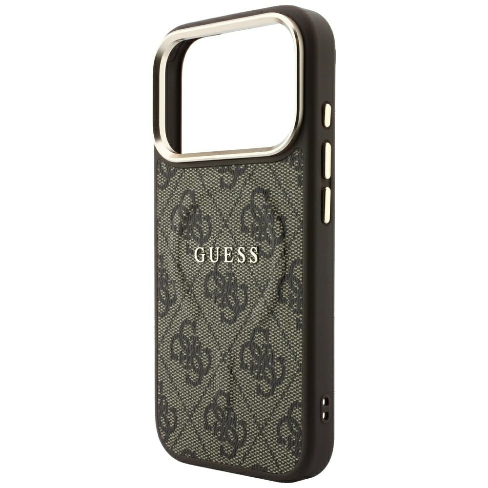 MagSafe ovitek za Apple iPhone 18 Pro / 17 Pro, Guess, 4G Relief Classic, rjav