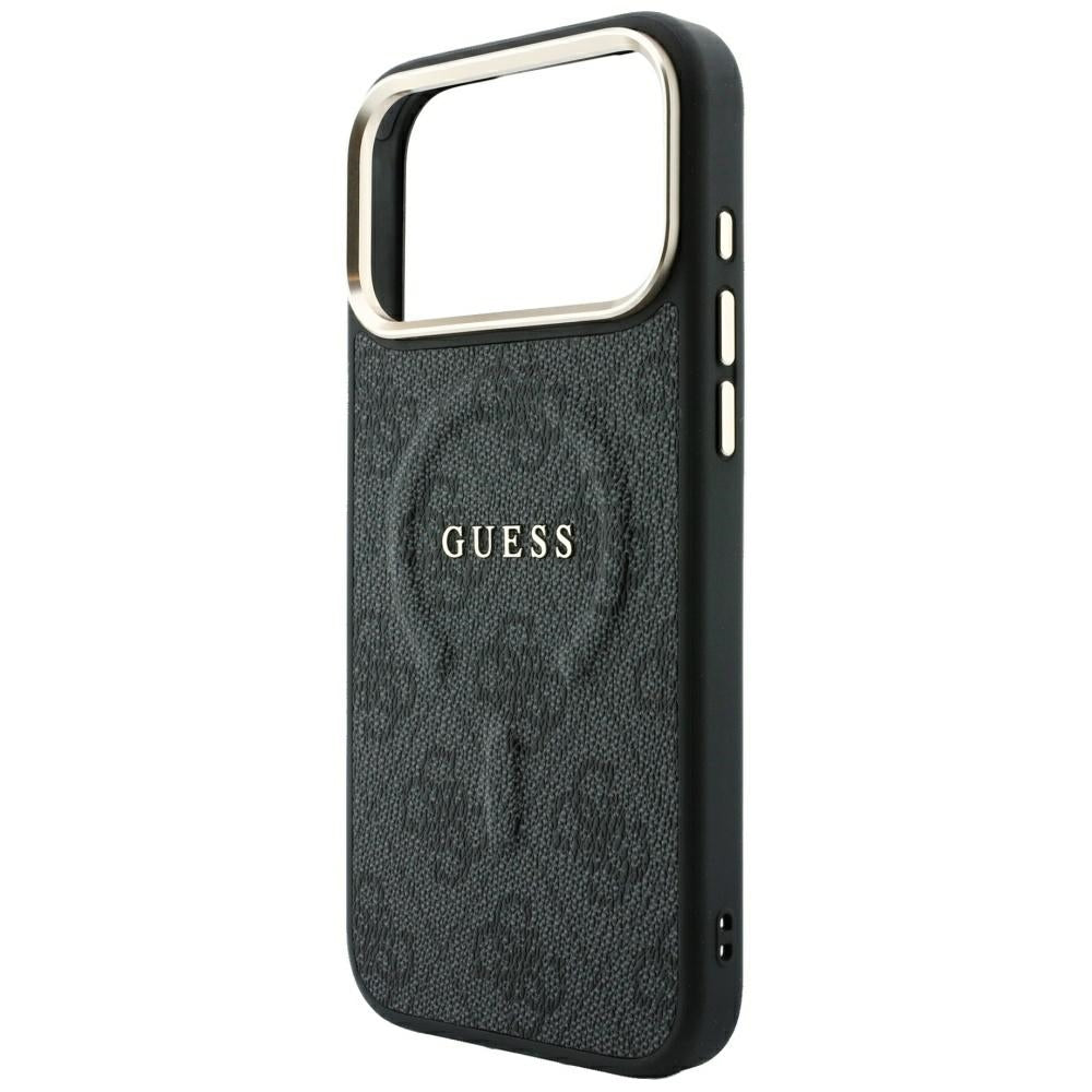 MagSafe ovitek za Apple iPhone 18 Pro / 17 Pro, Guess, 4G Relief Classic, Črn