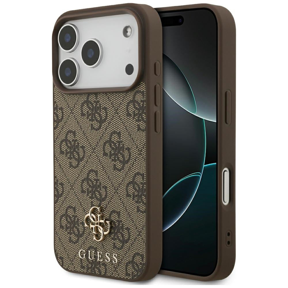 MagSafe ovitek za Apple iPhone 18 Pro / 17 Pro, Guess, 4G Small and Classic, rjav