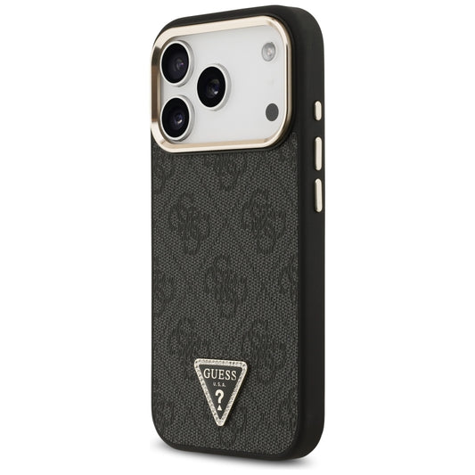 Ovitek MagSafe za Apple iPhone 18 Pro / 17 Pro, Guess, 4G Triangle Logo, Črn