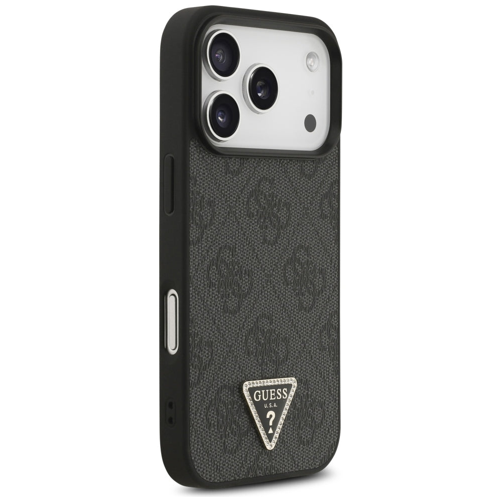 MagSafe Case for Apple iPhone 18 Pro / 17 Pro, Guess, 4G Triangle Strass, Black
