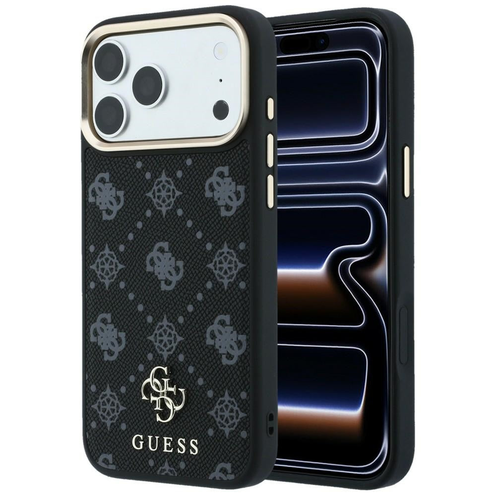 Ovitek MagSafe za Apple iPhone 18 Pro / 17 Pro, Guess, Peony 4G majhen logotip, črn