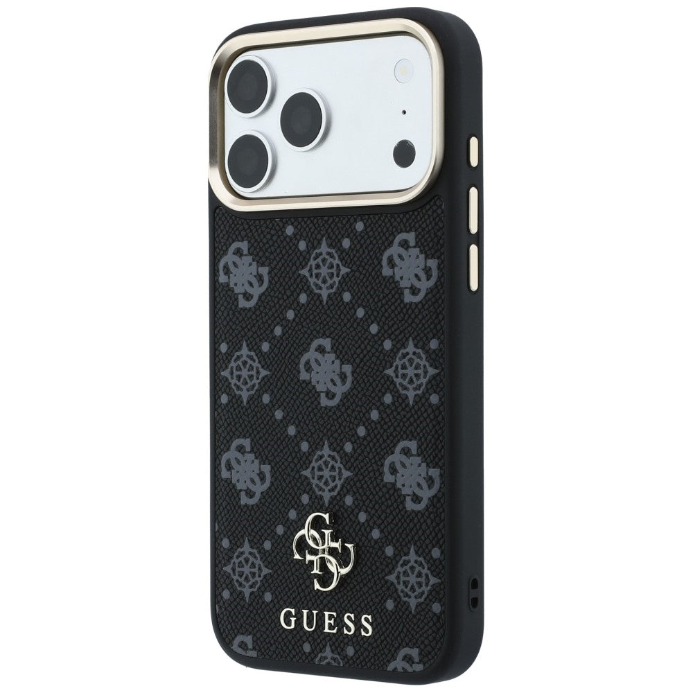Ovitek MagSafe za Apple iPhone 18 Pro / 17 Pro, Guess, Peony 4G majhen logotip, črn