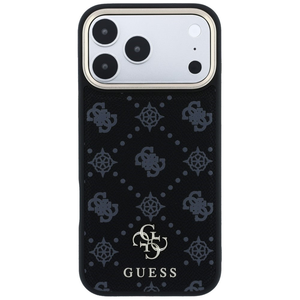 Ovitek MagSafe za Apple iPhone 18 Pro / 17 Pro, Guess, Peony 4G majhen logotip, črn