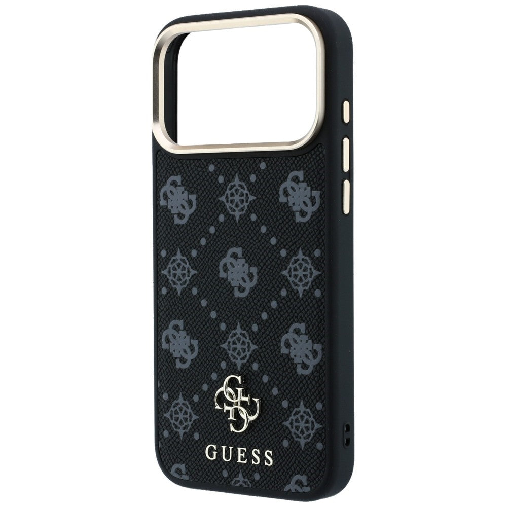 Ovitek MagSafe za Apple iPhone 18 Pro / 17 Pro, Guess, Peony 4G majhen logotip, črn