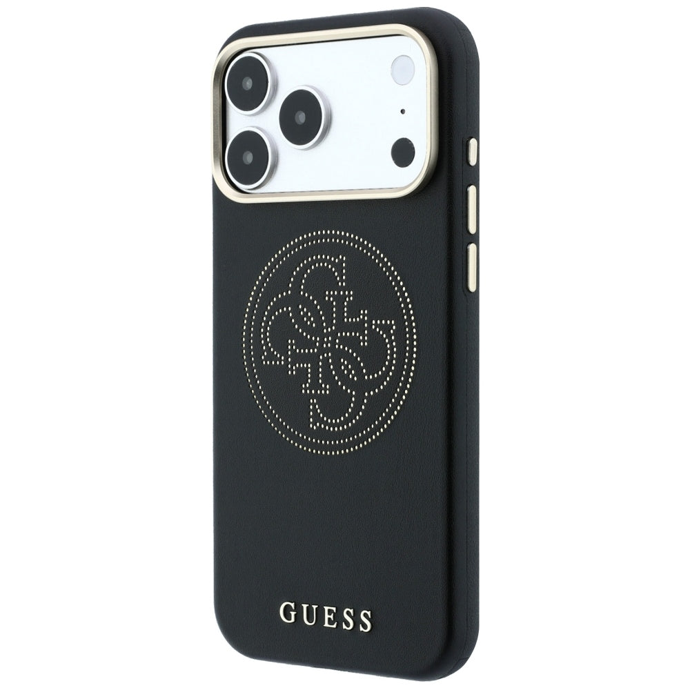 Ovitek MagSafe za Apple iPhone 18 Pro / 17 Pro, Guess, perforiran 4G, črn