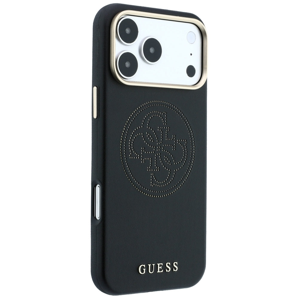 Ovitek MagSafe za Apple iPhone 18 Pro / 17 Pro, Guess, perforiran 4G, črn