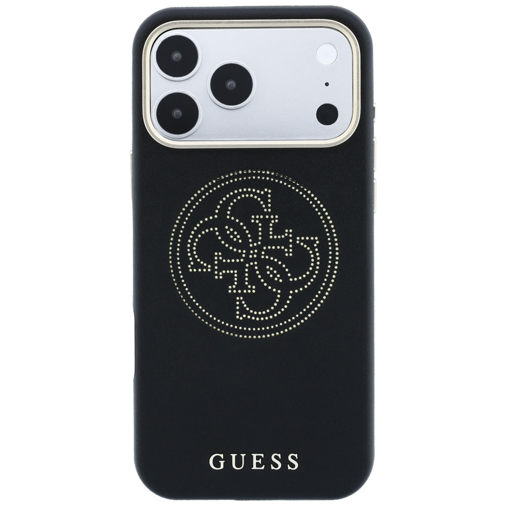 Ovitek MagSafe za Apple iPhone 18 Pro / 17 Pro, Guess, perforiran 4G, črn