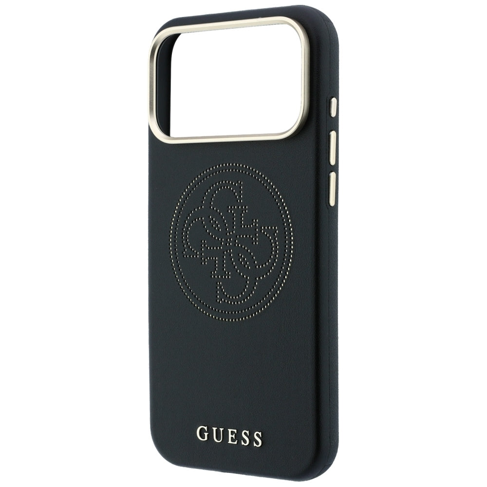 Ovitek MagSafe za Apple iPhone 18 Pro / 17 Pro, Guess, perforiran 4G, črn