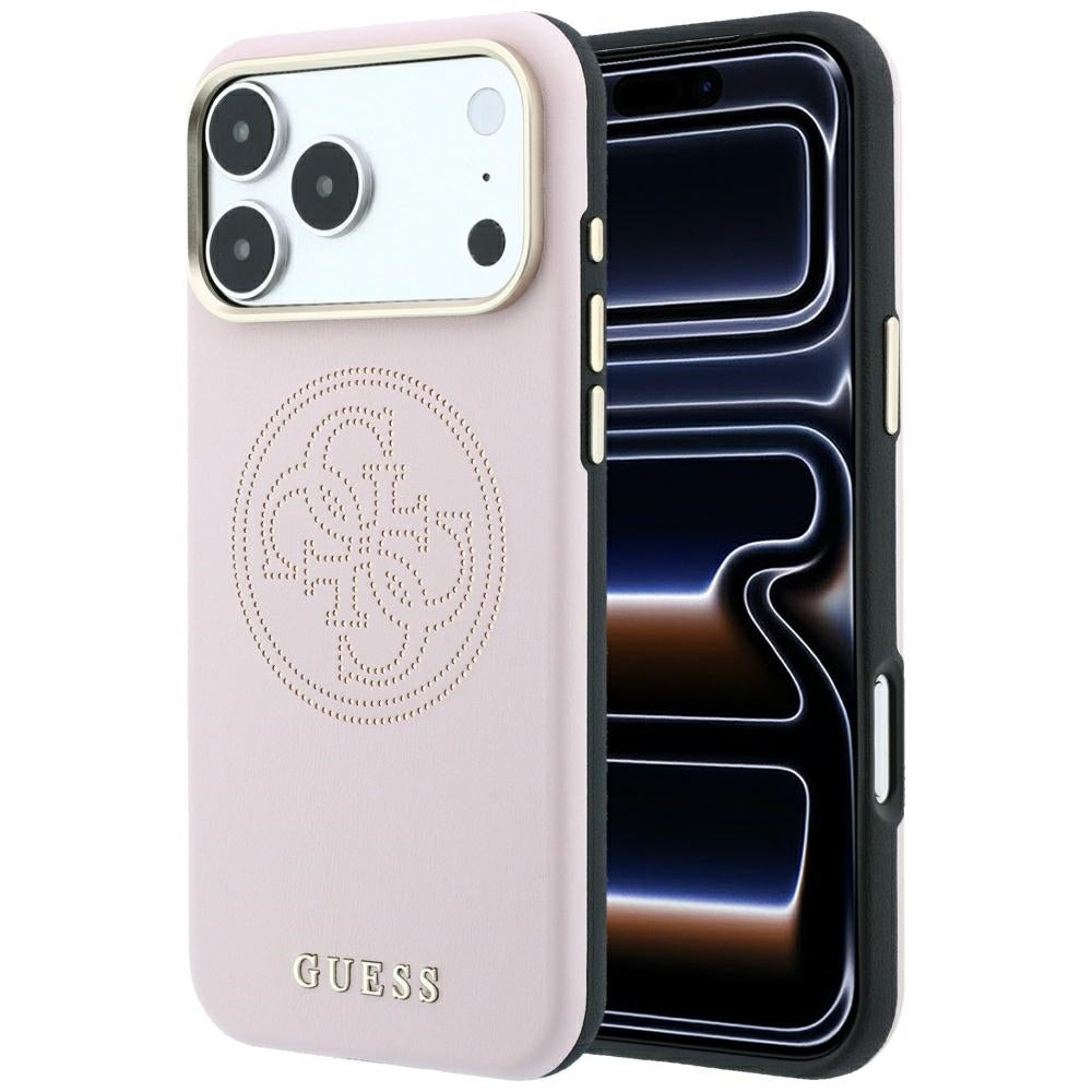 Ovitek MagSafe za Apple iPhone 18 Pro / 17 Pro, Guess, perforiran 4G, roza