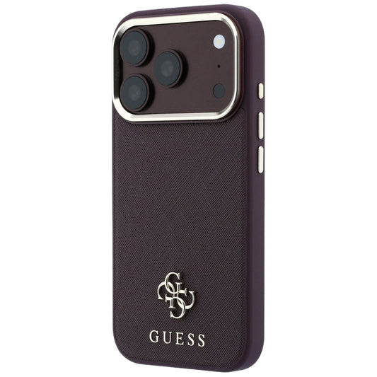MagSafe Case for Apple iPhone 18 Pro / 17 Pro, Guess, Saffiano Small 4G Classic, Burgundy