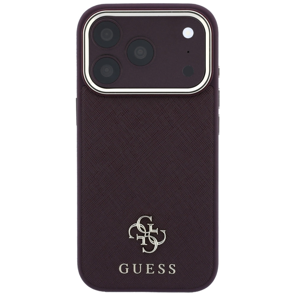 Ovitek MagSafe za Apple iPhone 18 Pro / 17 Pro, Guess, Saffiano Small 4G Classic, Vijoličen