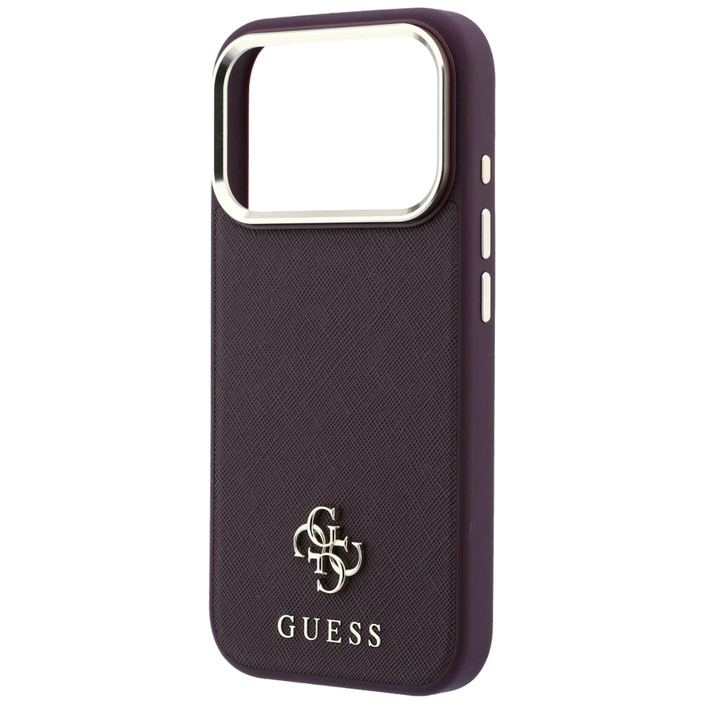Ovitek MagSafe za Apple iPhone 18 Pro / 17 Pro, Guess, Saffiano Small 4G Classic, Vijoličen