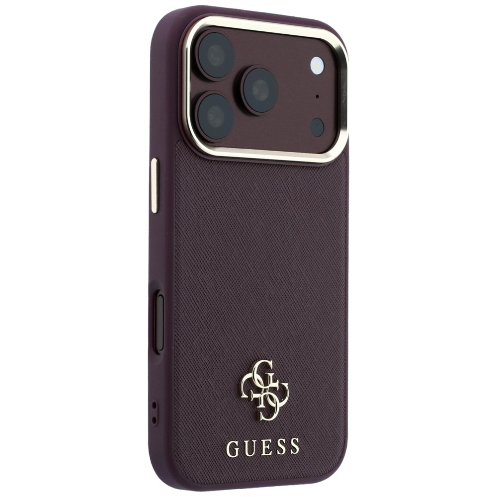 Ovitek MagSafe za Apple iPhone 18 Pro / 17 Pro, Guess, Saffiano Small 4G Classic, Vijoličen
