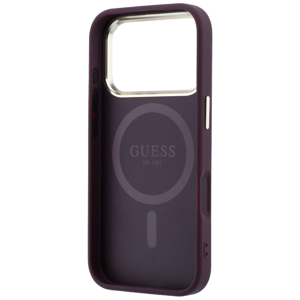Ovitek MagSafe za Apple iPhone 18 Pro / 17 Pro, Guess, Saffiano Small 4G Classic, Vijoličen