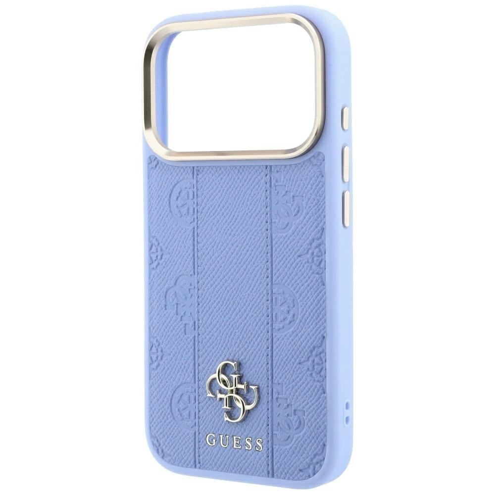 MagSafe ovitek za Apple iPhone 18 Pro / 17 Pro, Guess, Stripe Peony 4G, Bleu