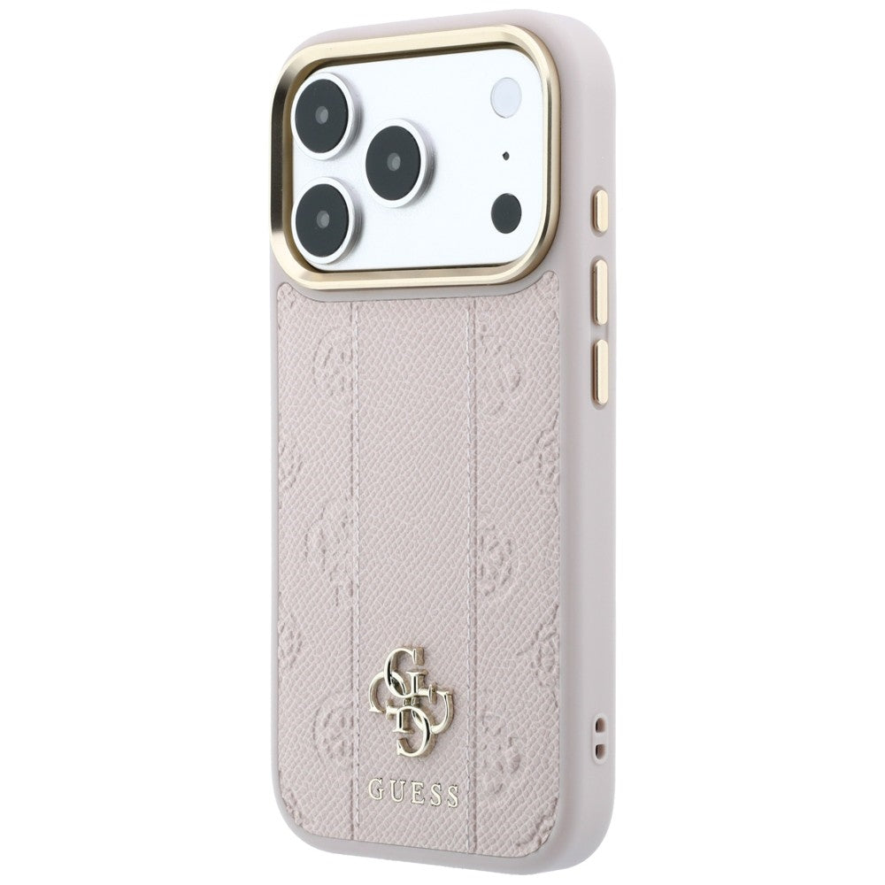 MagSafe ovitek za Apple iPhone 18 Pro / 17 Pro, Guess, Stripe Peony 4G, roza