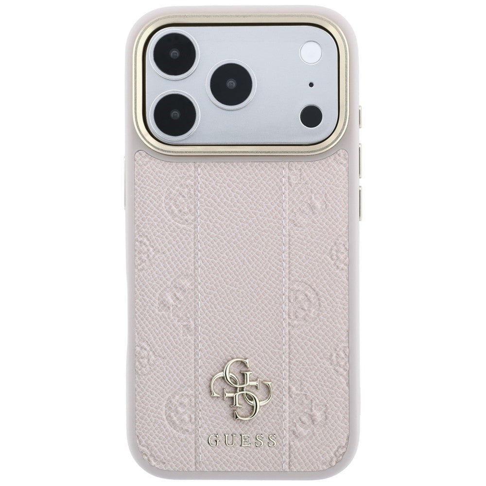 MagSafe ovitek za Apple iPhone 18 Pro / 17 Pro, Guess, Stripe Peony 4G, roza