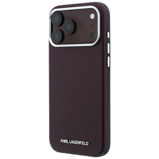 Ovitek MagSafe za Apple iPhone 18 Pro / 17 Pro, Karl Lagerfeld, zrnati podolgovati logotip, bordo