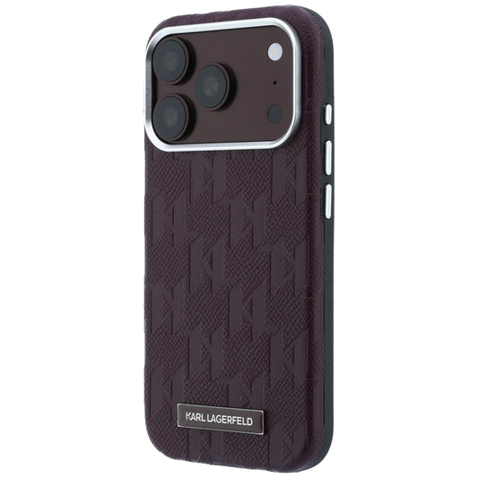 Ovitek MagSafe za Apple iPhone 18 Pro / 17 Pro, Karl Lagerfeld, zrnati mono smolni logotip, bordo