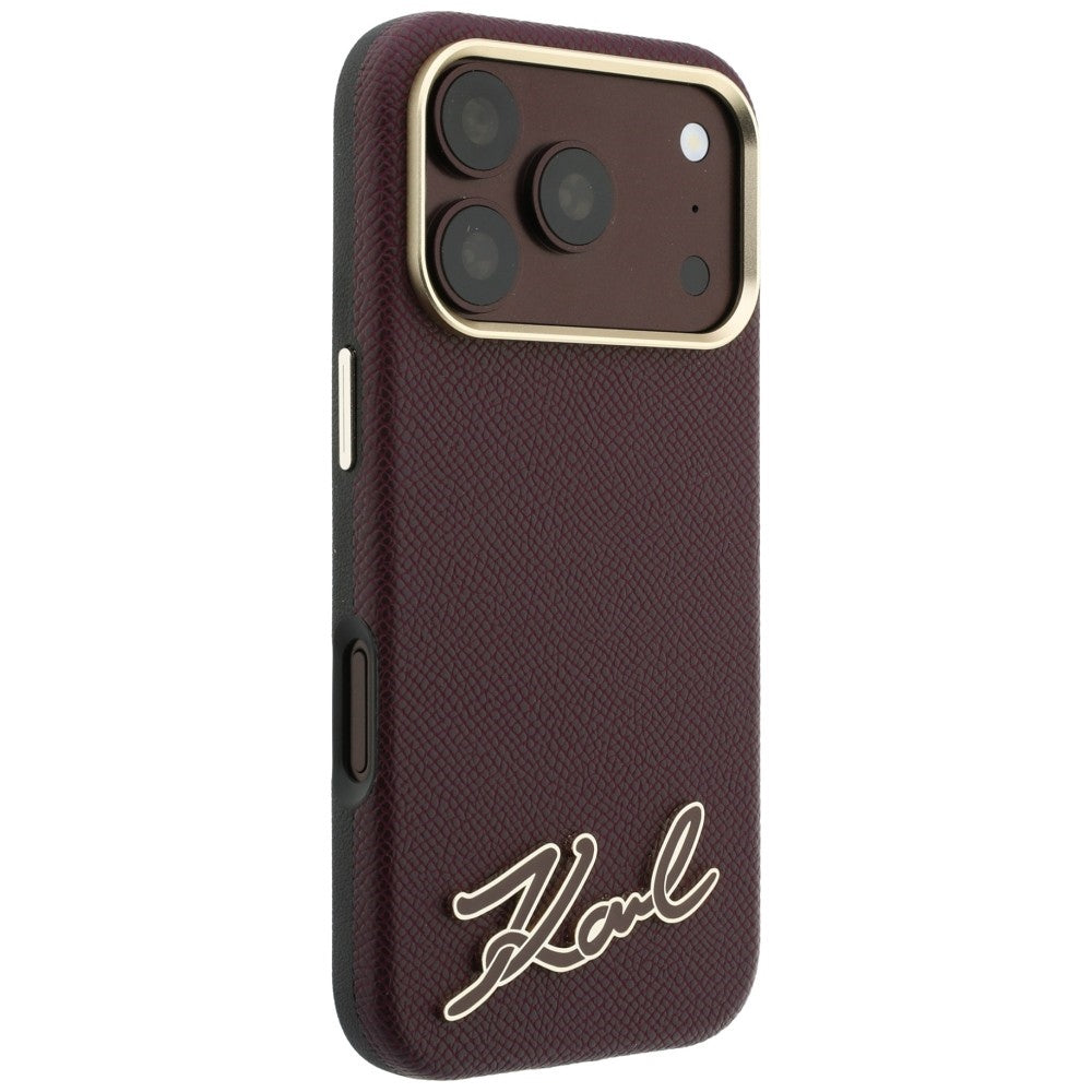 Ovitek MagSafe za Apple iPhone 18 Pro / 17 Pro, Karl Lagerfeld, Zrnati smolasti znak logotipa, Vijoličen