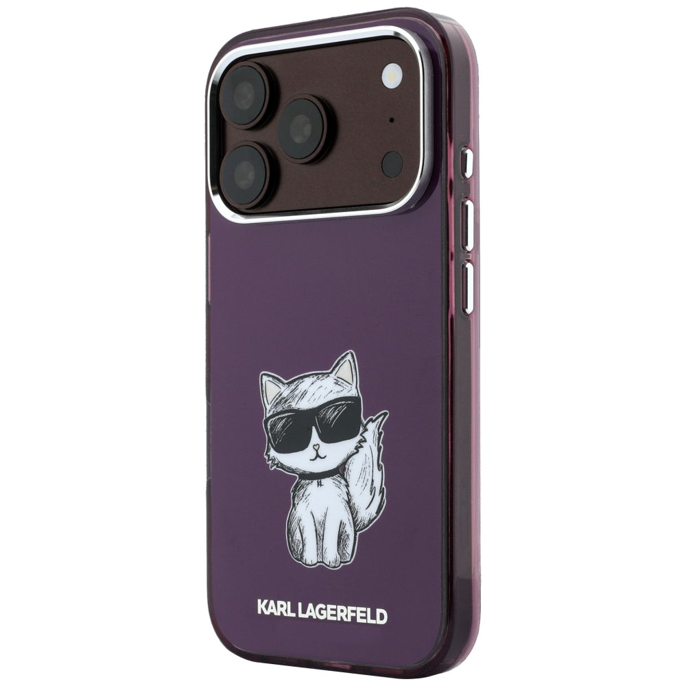 MagSafe ovitek za Apple iPhone 18 Pro / 17 Pro, Karl Lagerfeld, HC IML Choupette Body Sketch Print, Vijoličen