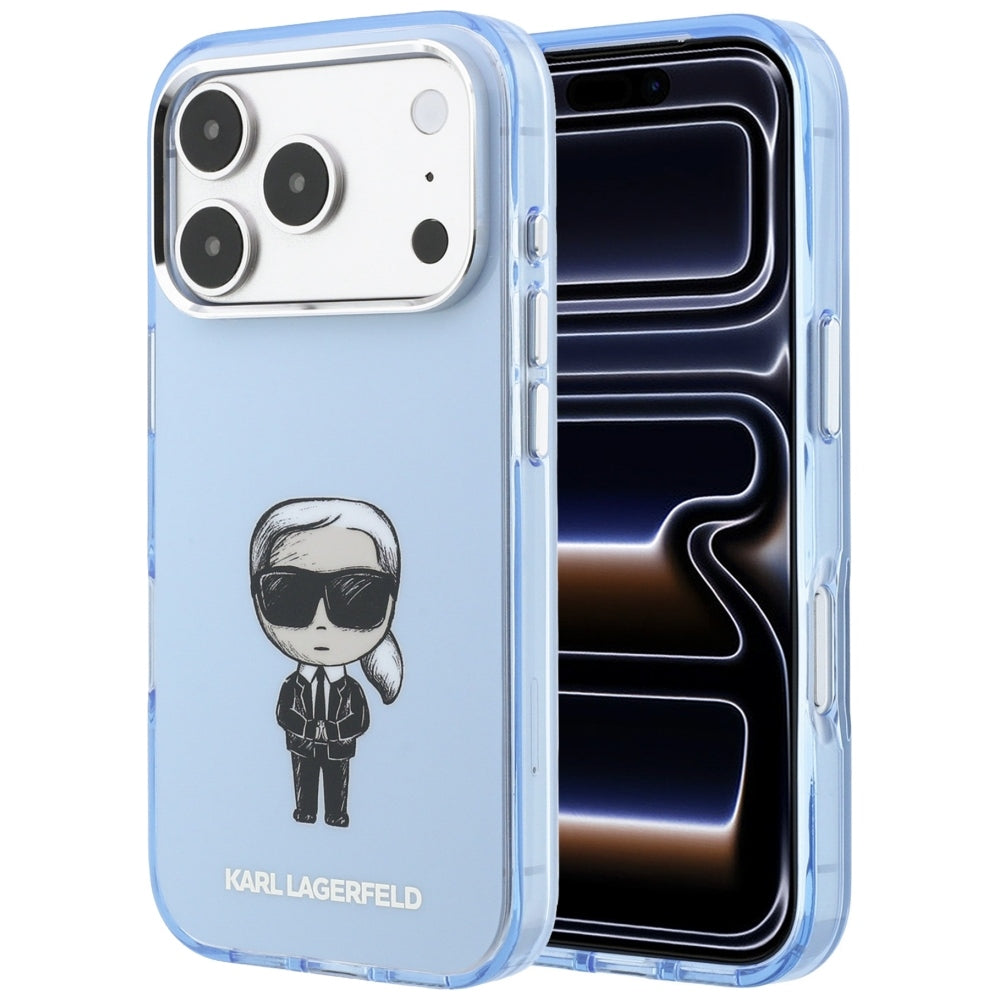 MagSafe ovitek za Apple iPhone 18 Pro / 17 Pro, Karl Lagerfeld, HC IML Ikonik Sketch Print, modra