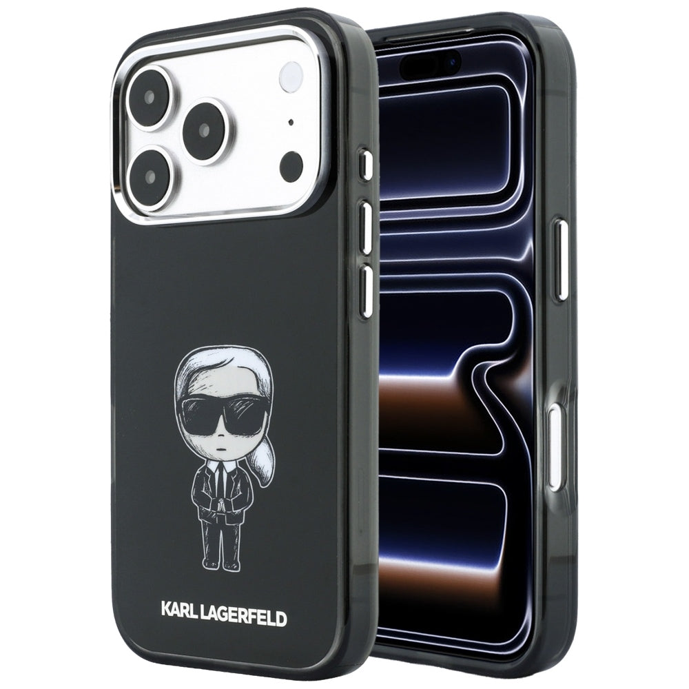 MagSafe ovitek za Apple iPhone 18 Pro / 17 Pro, Karl Lagerfeld, HC IML Ikonik Sketch Print, Črn