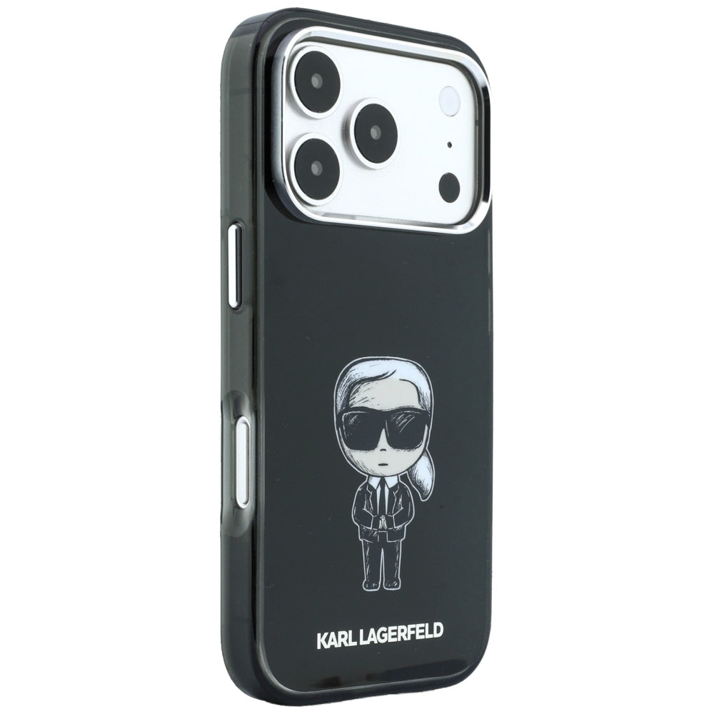 MagSafe ovitek za Apple iPhone 18 Pro / 17 Pro, Karl Lagerfeld, HC IML Ikonik Sketch Print, Črn