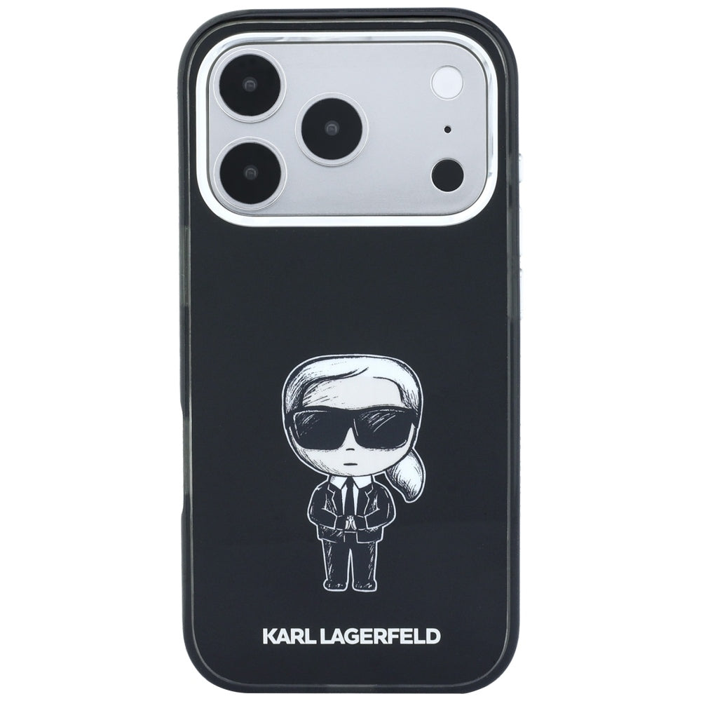 MagSafe ovitek za Apple iPhone 18 Pro / 17 Pro, Karl Lagerfeld, HC IML Ikonik Sketch Print, Črn