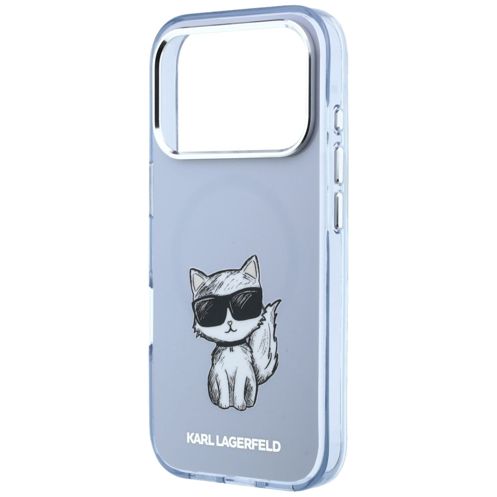 MagSafe ovitek za Apple iPhone 18 Pro / 17 Pro, Karl Lagerfeld, IML Choupette Body Sketch Print, modra
