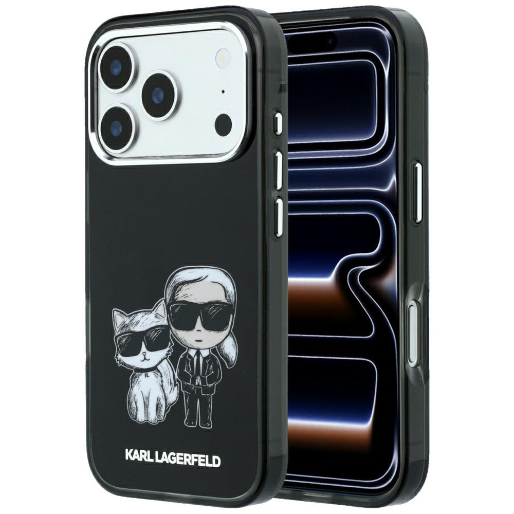 MagSafe ovitek za Apple iPhone 18 Pro / 17 Pro, Karl Lagerfeld, IML KC Bodies Sketch Print, Črn