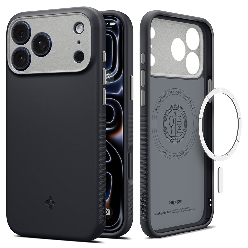 MagSafe ovitek za Apple iPhone 18 Pro / 17 Pro, Spigen, Caseology Nano Pop, Črn ACS12177