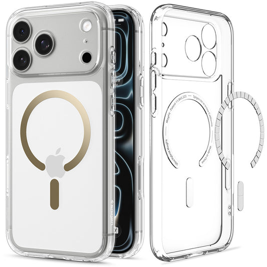 MagSafe ovitek za Apple iPhone 18 Pro / 17 Pro, Spigen, Ultra Hybrid, zlato prozoren ACS12157