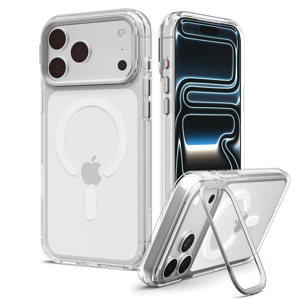 MagSafe ovitek za Apple iPhone 18 Pro / 17 Pro, Spigen, Ultra Hybrid Optik S, prozorno srebrn ACS11921