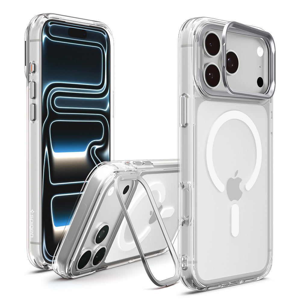 MagSafe ovitek za Apple iPhone 18 Pro / 17 Pro, Spigen, Ultra Hybrid Optik S, prozorno srebrn ACS11921