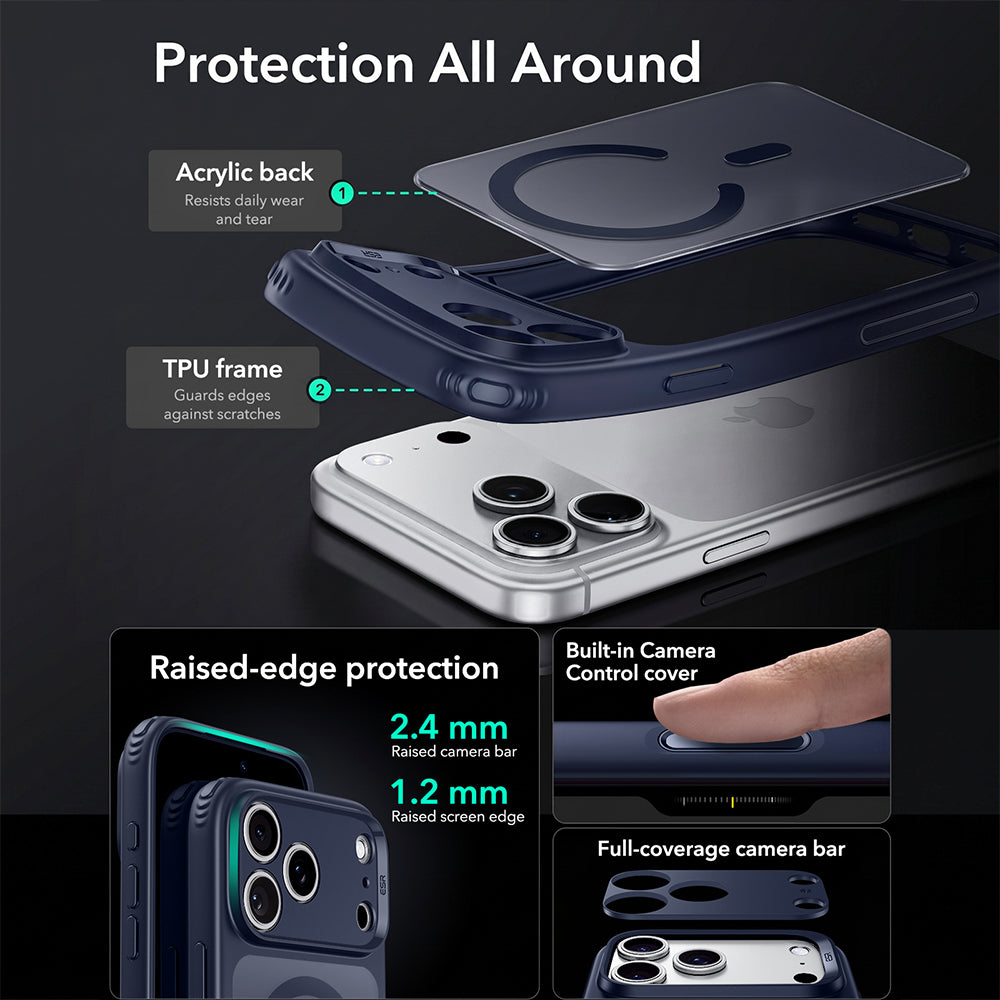 MagSafe ovitek za Apple iPhone 18 Pro Max / 17 Pro Max, ESR, Classic Hybrid, Satinirano modra