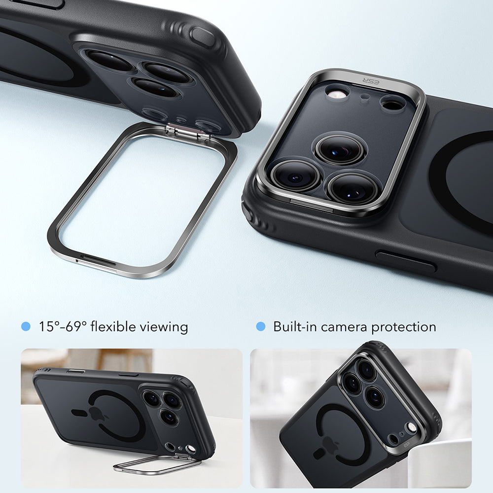 MagSafe ovitek za Apple iPhone 18 Pro Max / 17 Pro Max, ESR, Classic Hybrid Kickstand, Črna satenasta