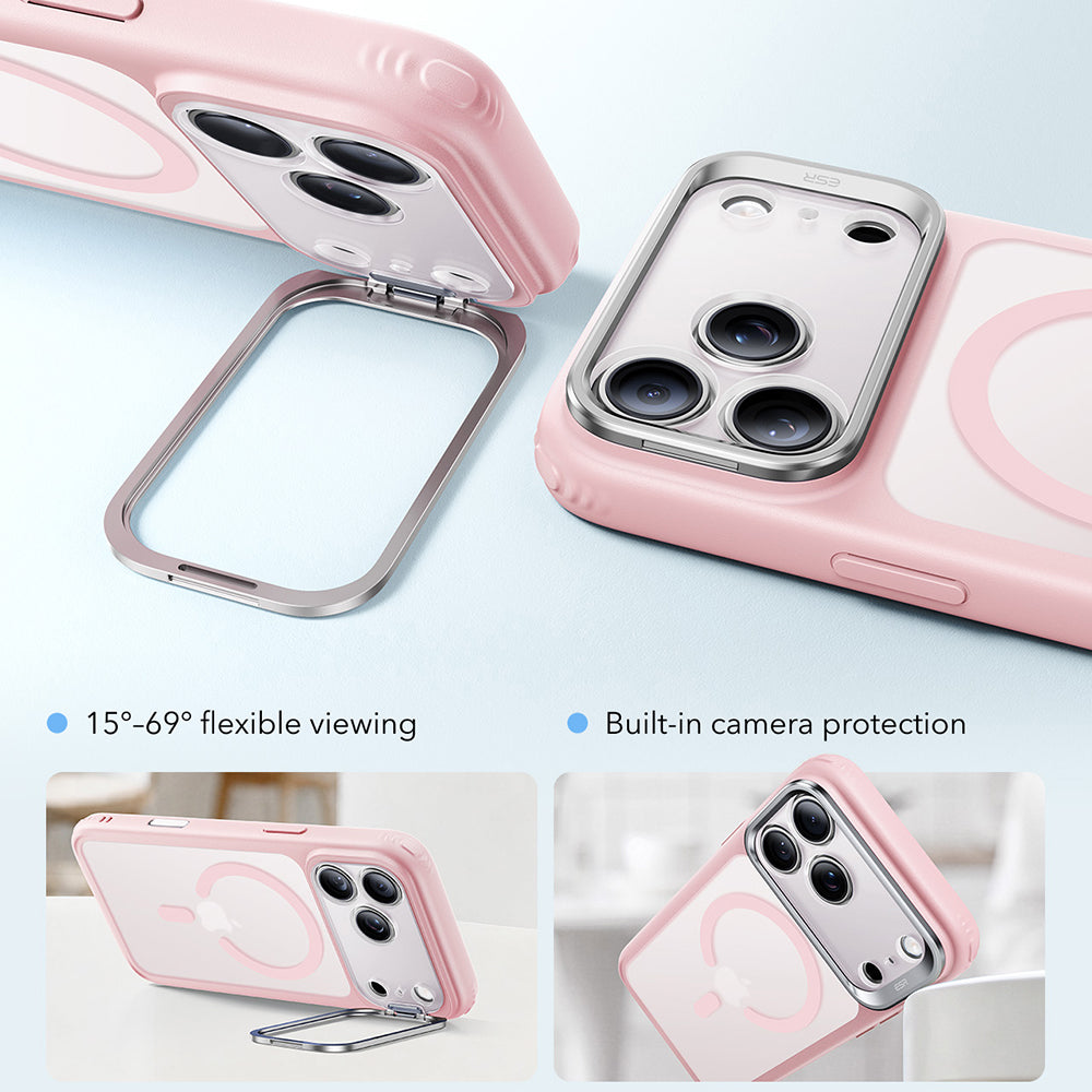 MagSafe ovitek za Apple iPhone 18 Pro Max / 17 Pro Max, ESR, Classic Hybrid Kickstand, Roza saten